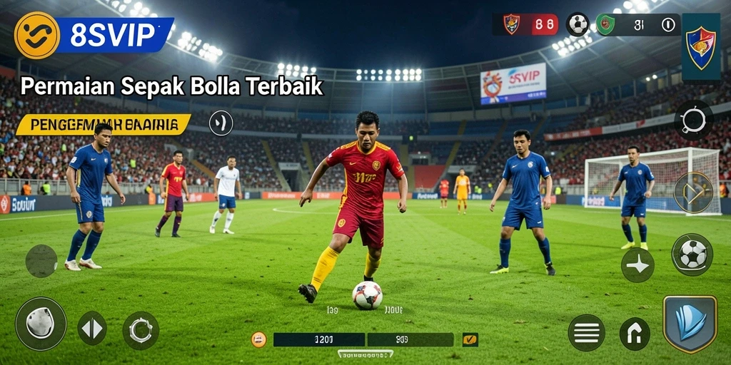Gameplay seru dalam 8SVIP dengan pertandingan sepak bola yang intens.