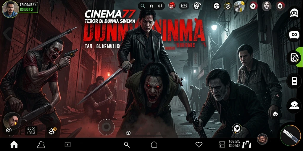Screenshot gameplay CINEMA77 dengan suasana Horror yang menegangkan.