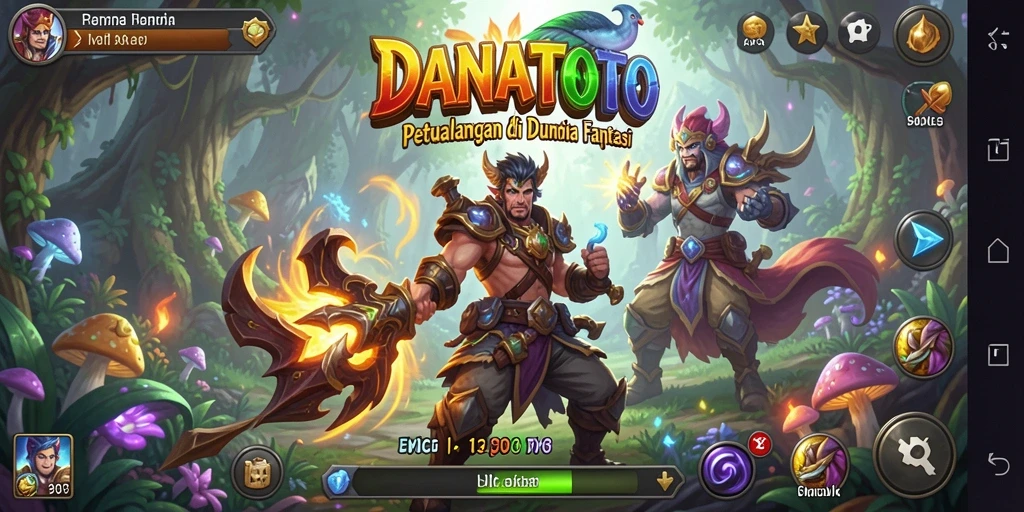 Screenshot dari gameplay seru di DANATOTO dengan karakter yang beraksi.