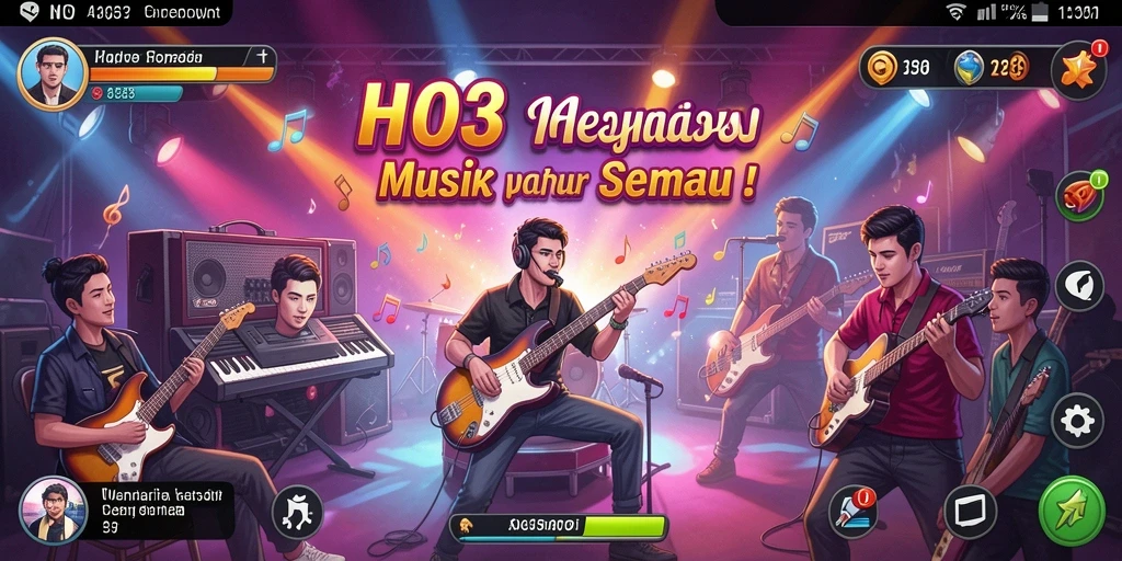 Tampilan gameplay H03 yang menarik dan penuh warna dalam permainan musik.