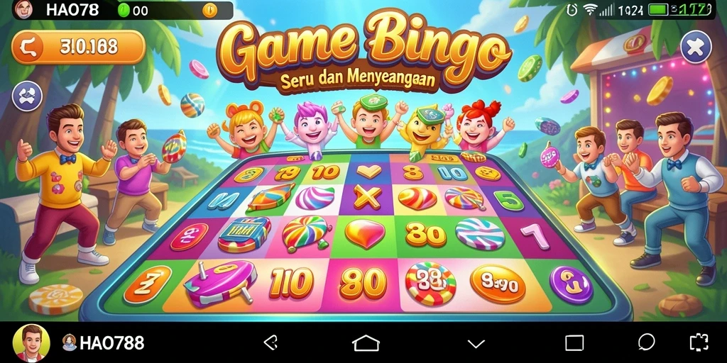 Tampilan gameplay seru dalam HAO788 saat bermain Bingo.