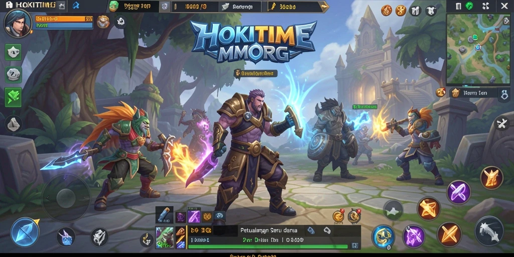 Screenshot gameplay HOKITIME menampilkan aksi seru di dunia MMORPG.