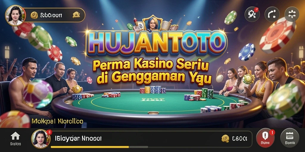 Screenshot gameplay HUJANTOTO yang menampilkan suasana kasino yang nyata.