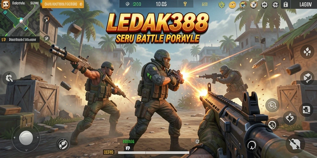 Gameplay seru LEDAK388 dalam pertempuran Battle Royale.