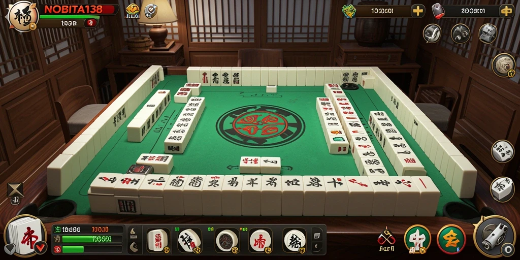 Tampilan gameplay Mahjong yang seru dan interaktif.