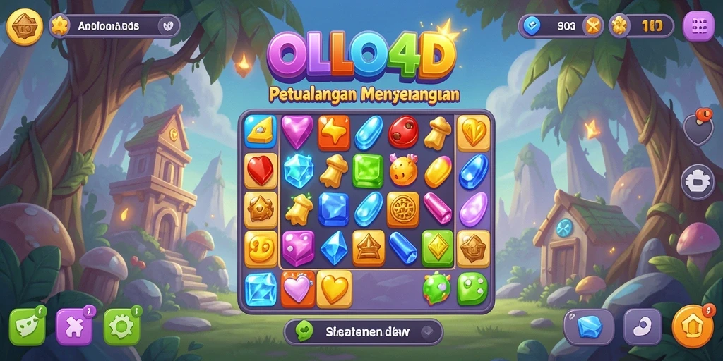 Tampilan menarik dari gameplay OLLO4D Match-3 yang seru dan menantang.
