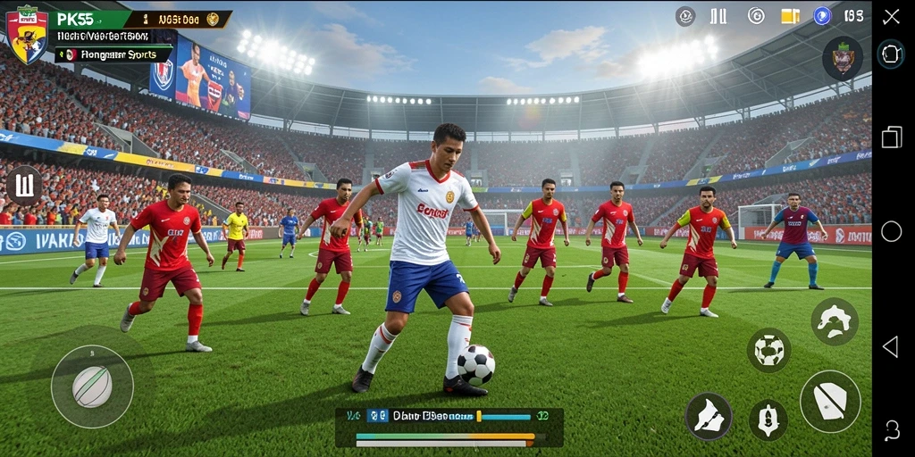 Screenshot permainan PK55 menampilkan aksi seru dalam olahraga yang kompetitif.