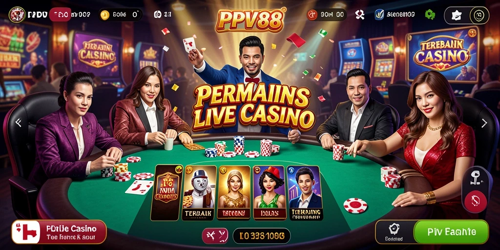Screenshot gameplay Live Casino PPV88 menunjukkan dealer profesional dan suasana kasino.