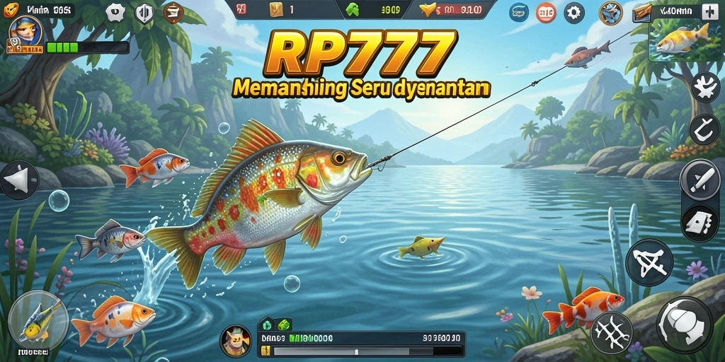 Tampilan gameplay RP777 dengan aksi memancing yang seru.
