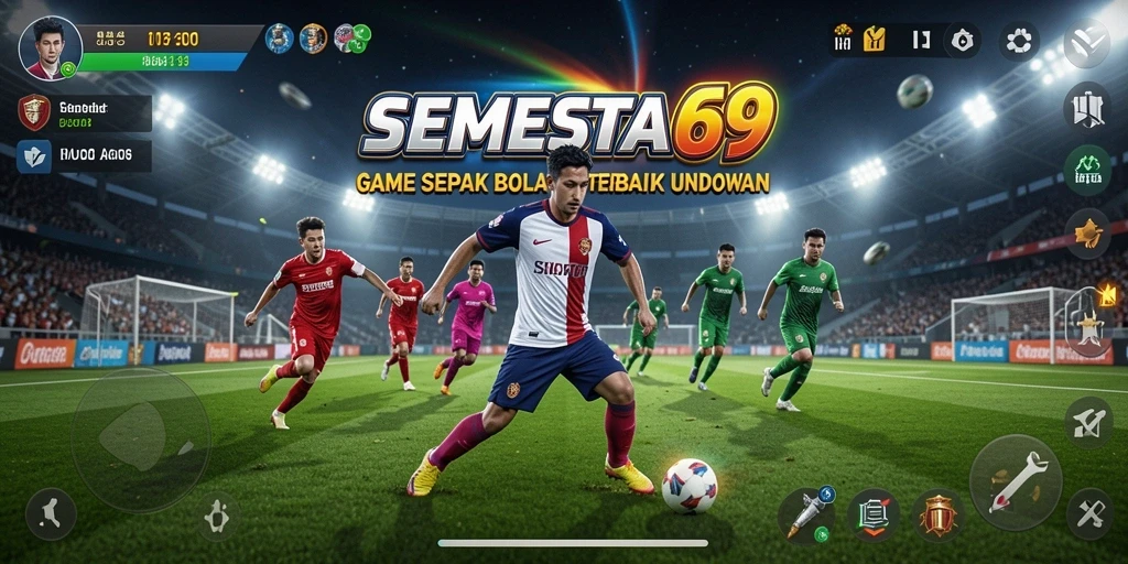 Screenshot gameplay SEMESTA69 menampilkan pertarungan tim di lapangan.