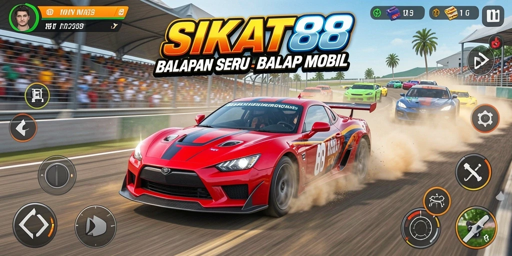 Gameplay seru SIKAT88 dengan aksi balapan yang intens.