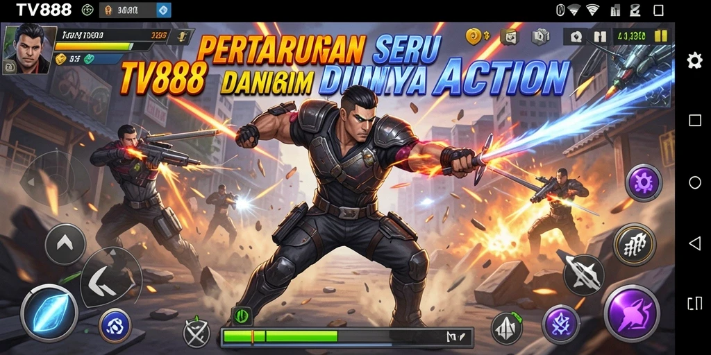 Tampilan gameplay TV888 yang penuh aksi dan pertarungan mendebarkan.