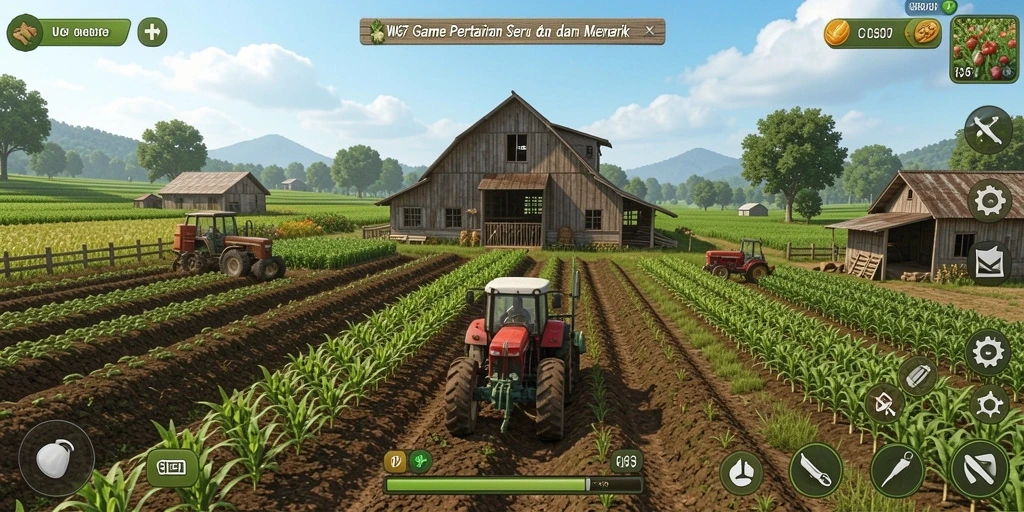 Tampilan gameplay W67 yang menunjukkan pesona pertanian digital.